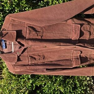 JANE ASHLEY COCOA BROWN CORDUROY JACKET SZ. M EUC